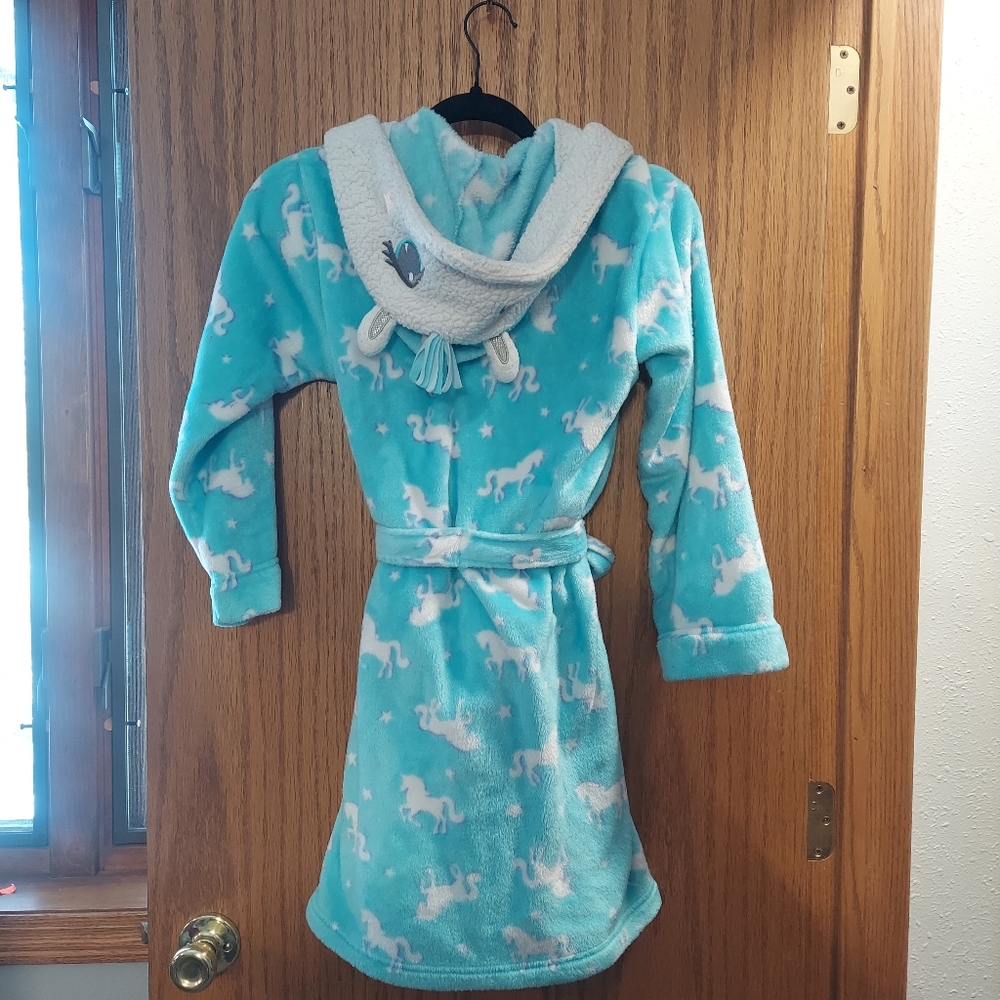 Cozy Unicorn Print Robe 10/12 girls - Picture 6 of 12